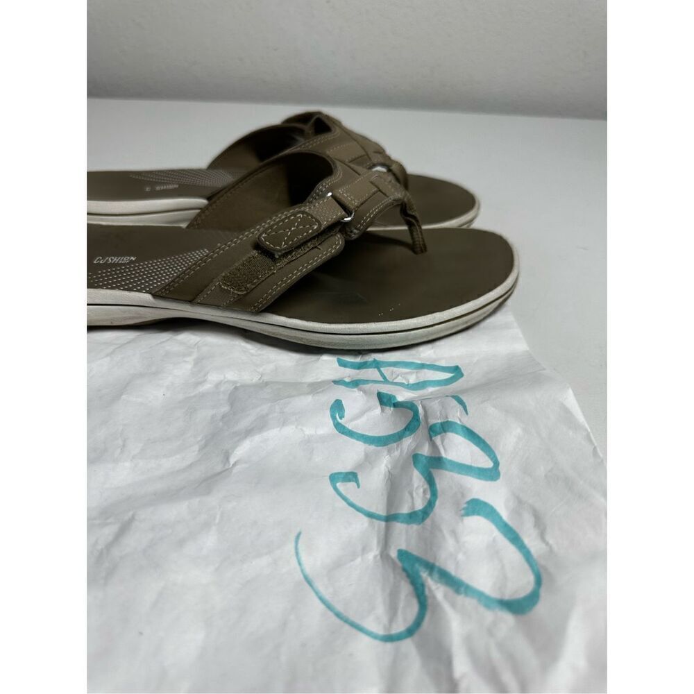 Clarks Breeze Sea Sandals Taupe Women's 10 M Tan White - Picture 11 of 11